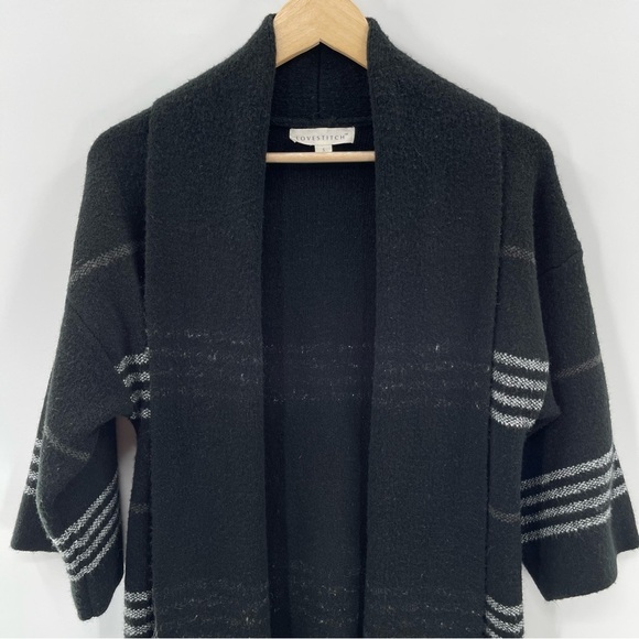 Lovestitch × Evereve Kristen Stripe Black Blanket Cardigan Size Small - Picture 3 of 10